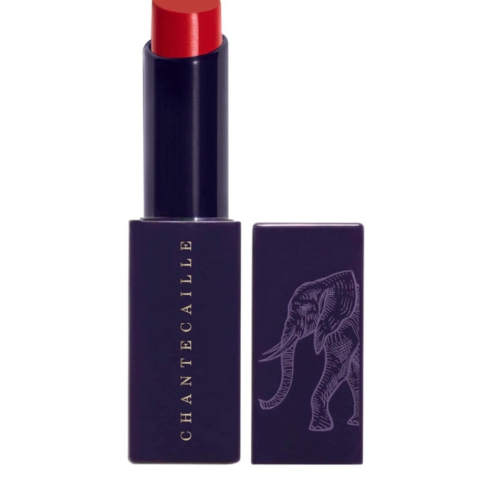 Chantecaille Red Lipstick in Dark Purple Case with Gold Logo shade protea